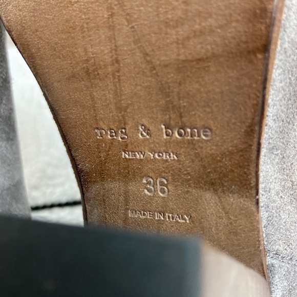 Rag &Bone Gray Italian Leather Booties, 36/6 - Picture 11 of 12
